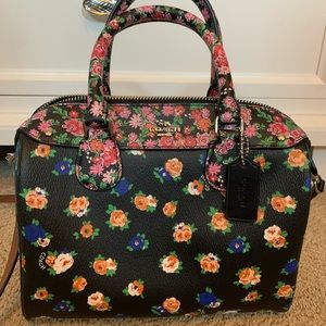 Coach black floral crossbody